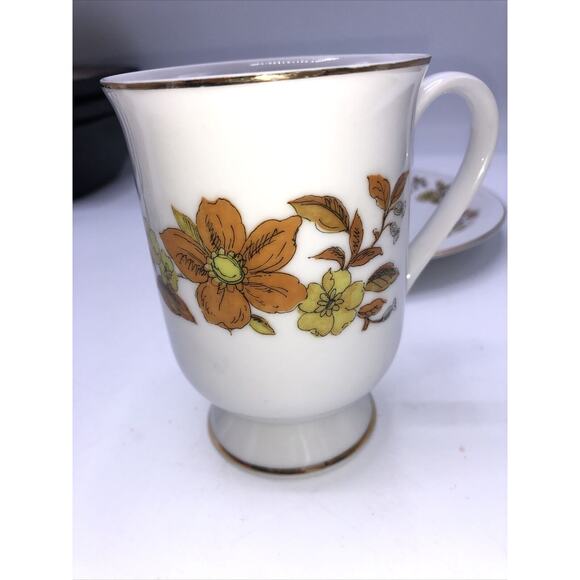 Royal Domino Porcelain Collection Footed Cup and Plate Autumn Song Pattern - Picture 3 of 9